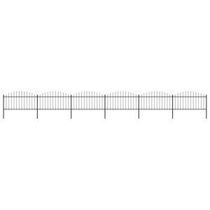 vidaXL Záhradný plot s hrotmi, oceľ (1,25-1,5)x10,2 m, čierny