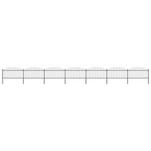 vidaXL Záhradný plot s hrotmi, oceľ (1,25-1,5)x11,9 m, čierny