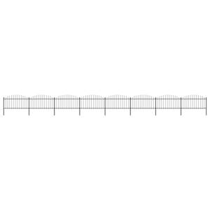 vidaXL Záhradný plot s hrotmi, oceľ (1,25-1,5)x13,6 m, čierny
