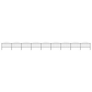 vidaXL Záhradný plot s hrotmi, oceľ (1,25-1,5)x15,3 m, čierny