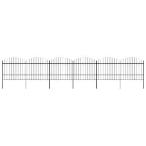 vidaXL Záhradný plot s hrotmi, oceľ (1,5-1,75)x10,2 m, čierny