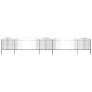 vidaXL Záhradný plot s hrotmi, oceľ (1,5-1,75)x11,9 m, čierny