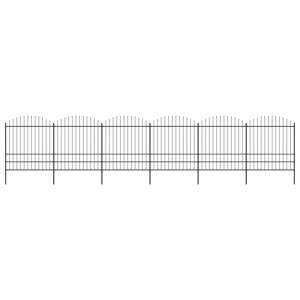 vidaXL Záhradný plot s hrotmi, oceľ (1,75-2)x10,2 m, čierny