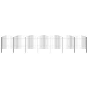 vidaXL Záhradný plot s hrotmi, oceľ (1,75-2)x11,9 m, čierny