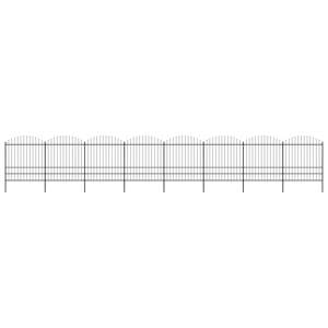 vidaXL Záhradný plot s hrotmi, oceľ (1,75-2)x13,6 m, čierny