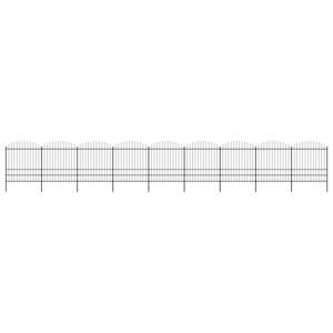 vidaXL Záhradný plot s hrotmi, oceľ (1,75-2)x15,3 m, čierny
