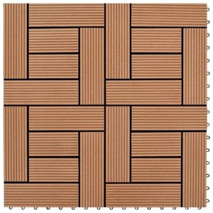 vidaXL Podlahové dlaždice 22 ks, 30x30 cm, 2 m2, WPC, hnedé