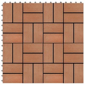 vidaXL Podlahové dlaždice 22 ks, 30x30 cm, 2 m2, WPC, tíková farba