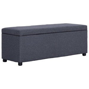 vidaXL Lavica s úložným priestorom 116 cm tmavosivá polyester