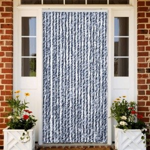 vidaXL Záves proti hmyzu, modrý, biely a strieborný 90x220 cm, ženilka