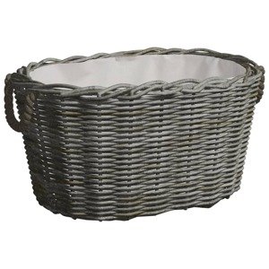 vidaXL Košík s rúčkami na palivové drevo 60x40x28 cm sivá vŕba