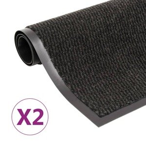 vidaXL Rohožky pred dvere 2 ks čierne 80x120 cm obdĺžnikové všívané