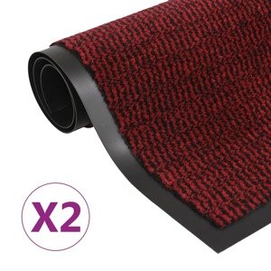 vidaXL Rohožky pred dvere 2 ks červené 80x120 cm obdĺžnikové všívané