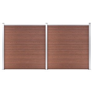 vidaXL Záhradný plot WPC 353x186 cm hnedý