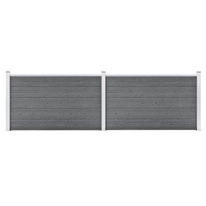 vidaXL Záhradný plot, WPC 353x106 cm, sivý