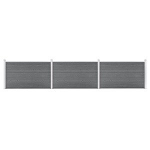 vidaXL Záhradný plot, WPC 526x106 cm, sivý