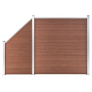 vidaXL WPC plot 1 štvorcový + 1 zošikmený diel 273x186 cm hnedý