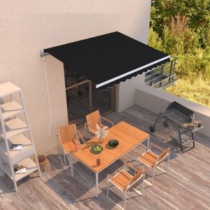 vidaXL Automatická zaťahovacia markíza 300x250 cm antracitová