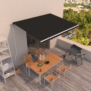 vidaXL Automaticky zaťahovacia markíza 450x350 cm antracitová