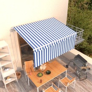 vidaXL Automatická markíza s tienidlom 3,5x2,5m modro-biela