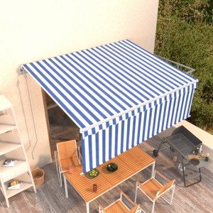 vidaXL Automatická markíza s tienidlom 4,5x3 m modro-biela