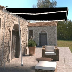 vidaXL Ručne zaťahovacia markíza s LED 300x250 cm antracitová