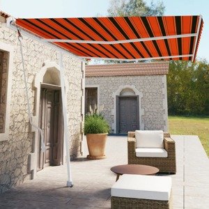 vidaXL Samostatne stojaca automatická markíza 350x250cm oranžovo-hnedá