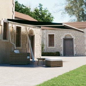 vidaXL Samostatne stojaca automatická markíza 450x300 cm antracitová