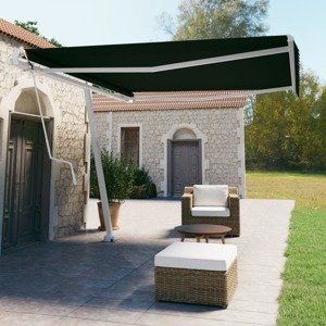 vidaXL Samostatne stojaca automatická markíza 400x350 cm antracitová