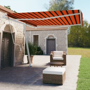 vidaXL Samostatne stojaca automatická markíza 400x350cm oranžovo-hnedá