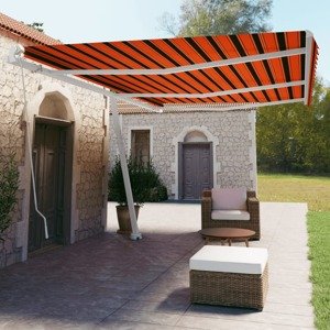 vidaXL Voľne stojaca ručne zaťahovacia markíza 600x350cm oranžovohnedá