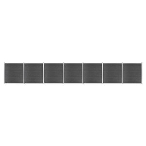 vidaXL Sada plotových panelov WPC 1218x186 cm čierna