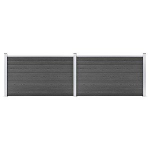 vidaXL Sada plotových panelov WPC 353x105 cm čierna