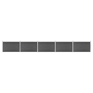 vidaXL Sada plotových panelov WPC 872x105 cm čierna