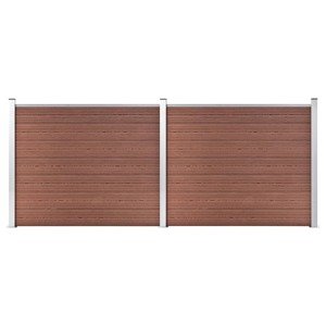 vidaXL Sada plotových panelov WPC 353x146 cm hnedá