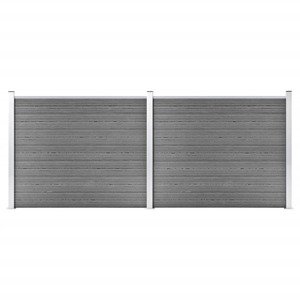 vidaXL Sada plotových panelov WPC 353x146 cm sivá