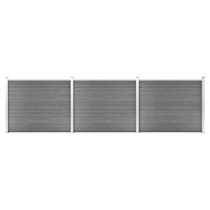 vidaXL Sada plotových panelov WPC 526x146 cm sivá