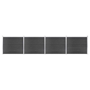 vidaXL Sada plotových panelov WPC 699x146 cm sivá