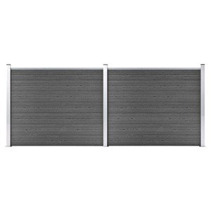 vidaXL Sada plotových panelov WPC 353x146 cm čierna