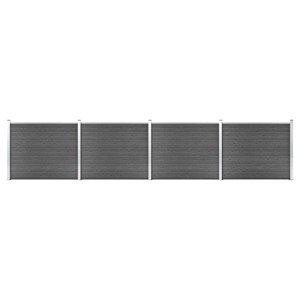 vidaXL Sada plotových panelov WPC 699x146 cm čierna