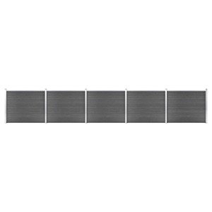 vidaXL Sada plotových panelov WPC 872x146 cm čierna