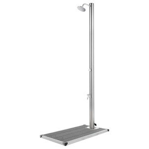 vidaXL Záhradná sprcha so sivým podstavcom 220 cm nehrdzavejúca oceľ