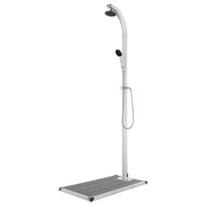 vidaXL Záhradná sprcha so sivým podstavcom 220 cm hliník
