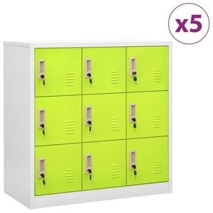 vidaXL Uzamykacie skrinky 5 ks bledosivé a zelené 90x45x92,5 cm oceľové