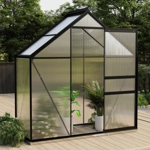 vidaXL Skleník, antracitový, hliník 1,33 m²