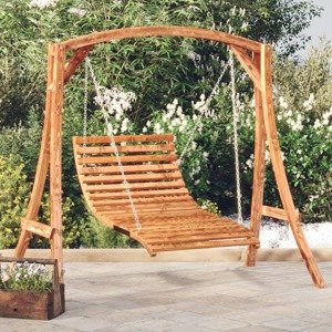 vidaXL Hojdacia posteľ, ohýbaný masív s tíkovým povrchom 115x147x46 cm