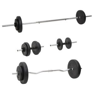 vidaXL Obojručná a jednoručná činka so závažiami 60 kg