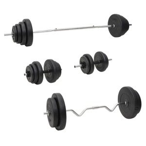 vidaXL Sada obojručných a jednoručných činiek so závažiami 120 kg