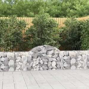 vidaXL Oblúkový gabionový kôš 50 ks 200x30x60/80 cm pozinkované železo
