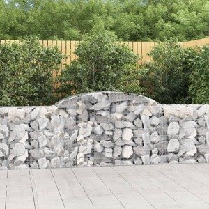 vidaXL Oblúkové gabionové koše 30ks 300x30x80/100cm pozinkované železo